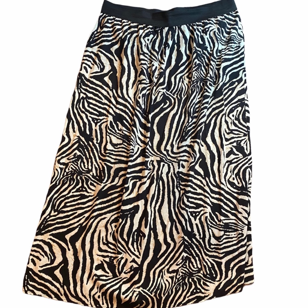 Maxi Zebra Print - Plus Size 2X - Mid-calf to Ankle Long Skirt - Discount Ship!